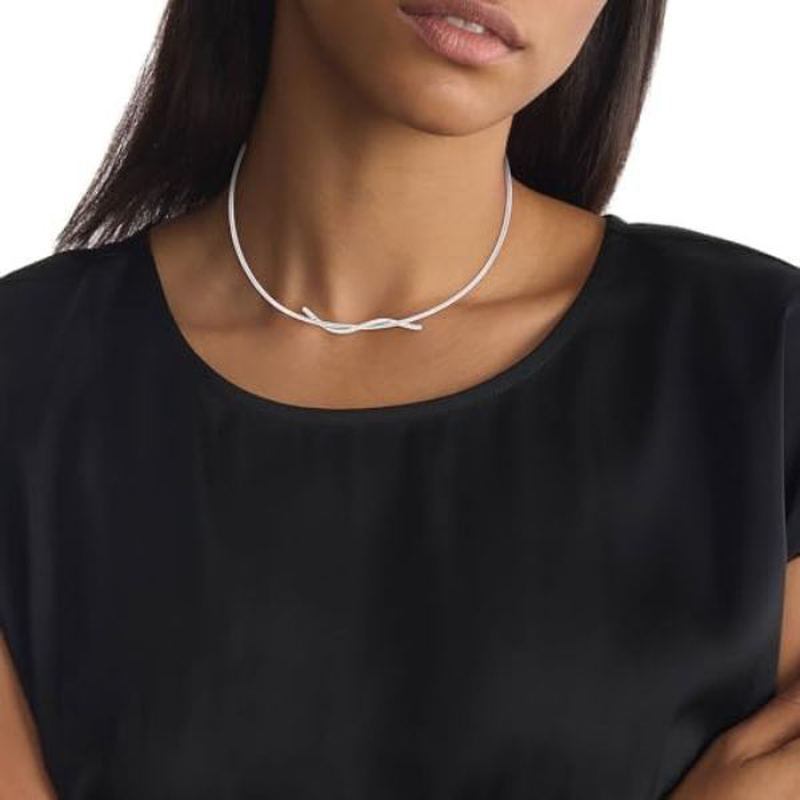 Calvin Klein crystallized weave ss necklace, , medium image number null