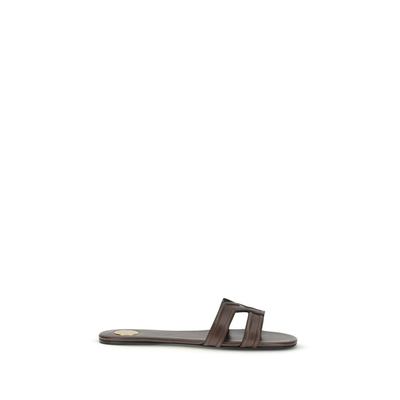 Brown calf leather bos taurus sandals, Brown, medium