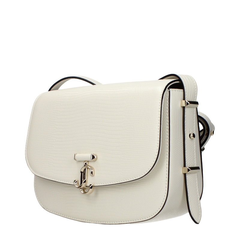 White leather crossbody bag-null