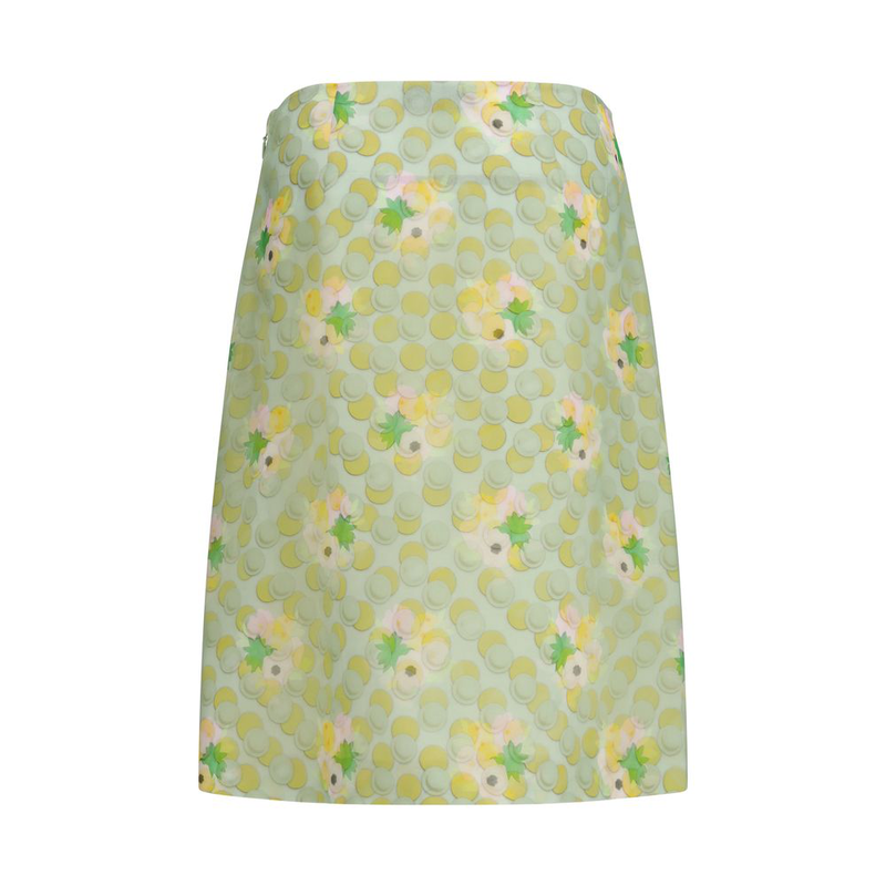 Multicolor silk midi skirt-null