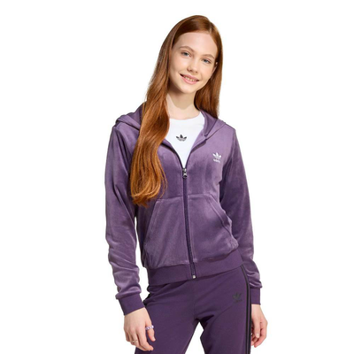 Adidas velour z hoodie, Plum, medium