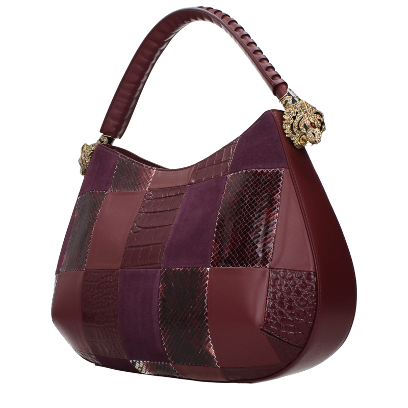 Purple leather handbag-null