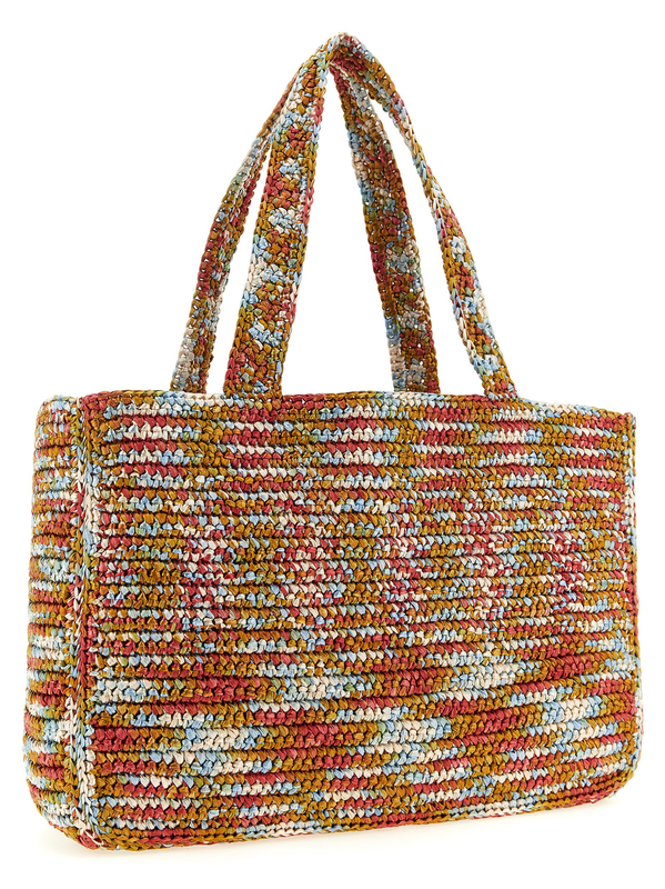 Multicolor viscose tote bag-null