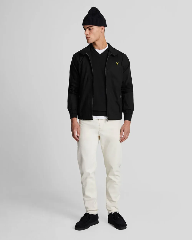 Cotton merino v neck jumper z865 jet black-null