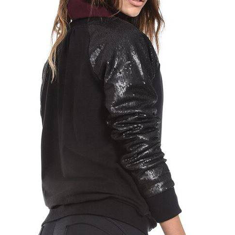 Sequin sleeves full zip jacket-null