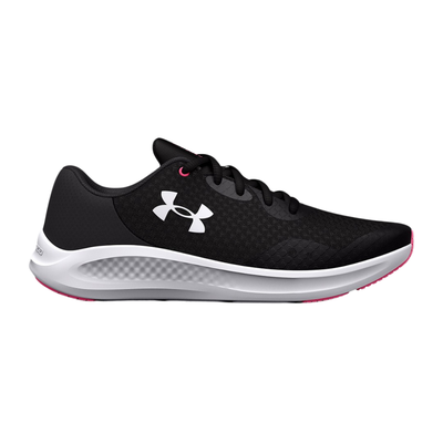 Under armour big kids girls charged pursuit 3 running shoes  3025011, Black, medium