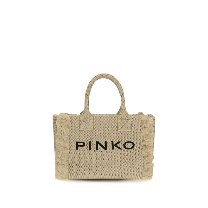 Beige raffia shoulder bag-null