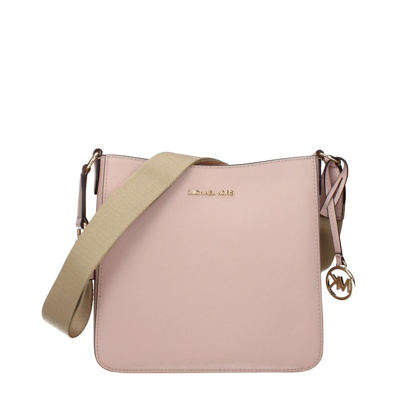 Pink leather shoulder bag-null