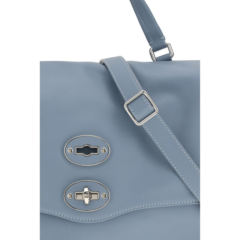 Blue calf leather bos taurus shoulder bag-null