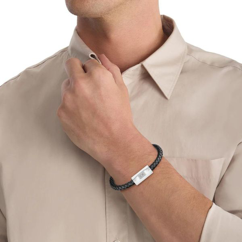 Calvin Klein bold leather men's bracelet-null