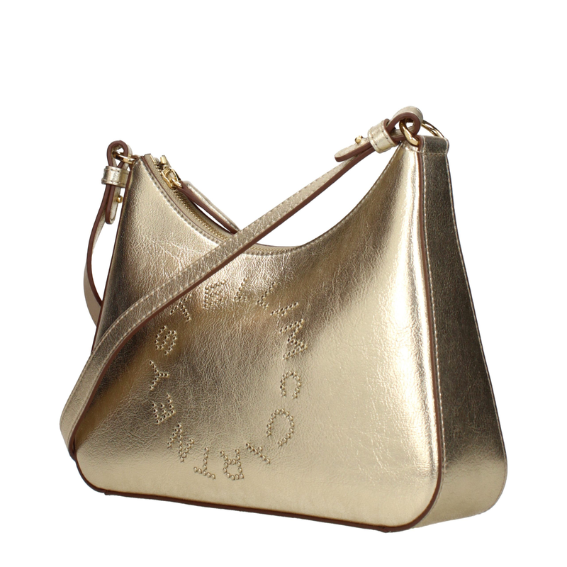 Gold leather shoulder bag-null