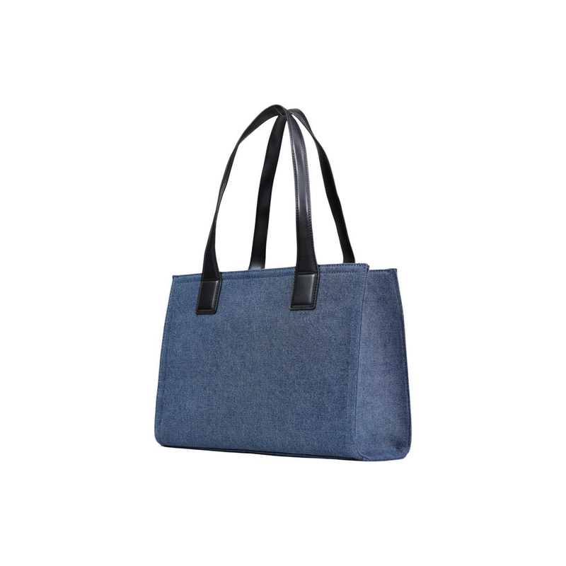 Blue cotton handbag-null