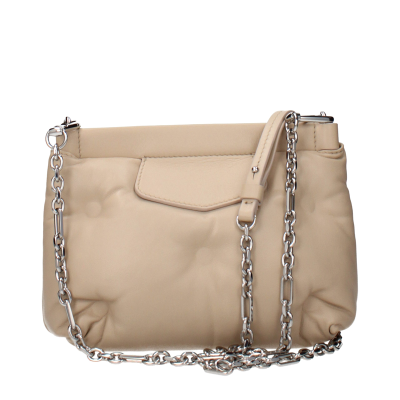 Beige leather crossbody bag-null