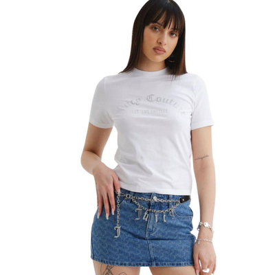 Juicy Couture noah arched diamante girlfriend tee, White, medium