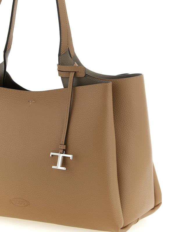 Brown calfskin tote bag-null