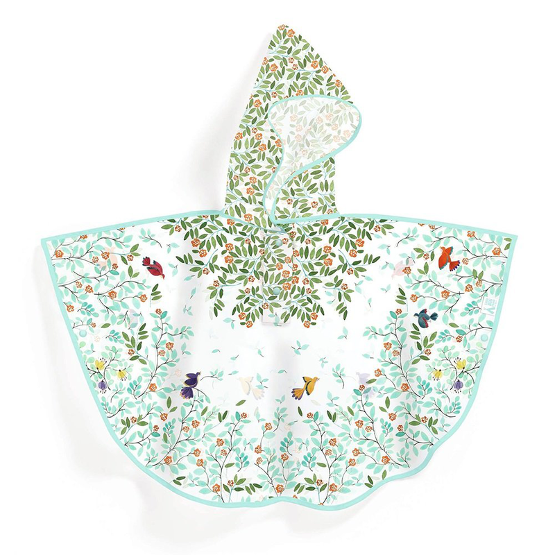 Rain cape flowers birds, , medium-null