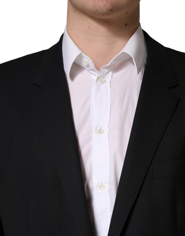 Blue single breasted 2 button suit jacket-null