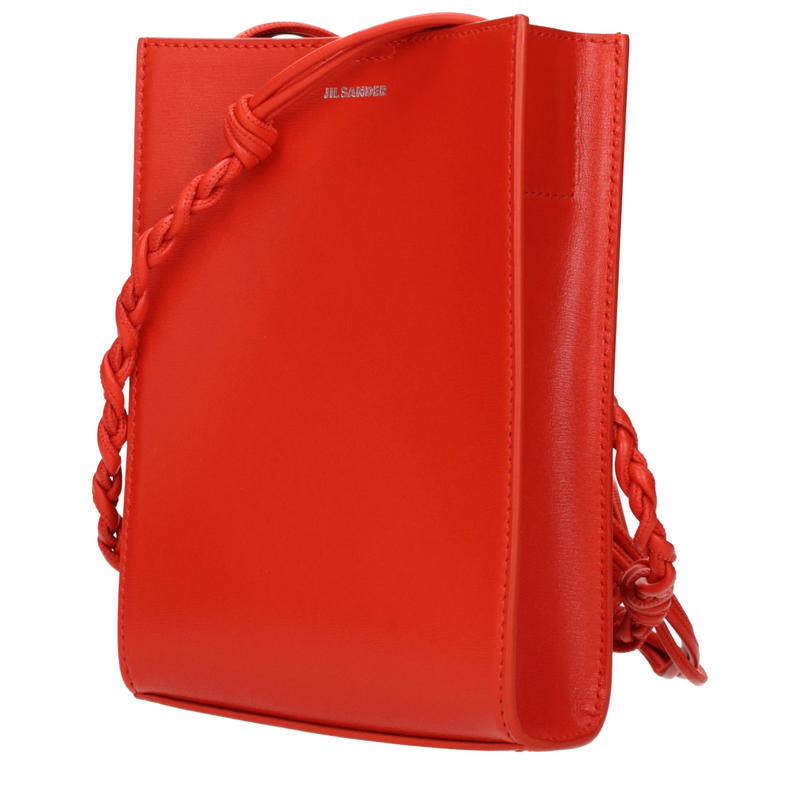 Red leather crossbody bag-null