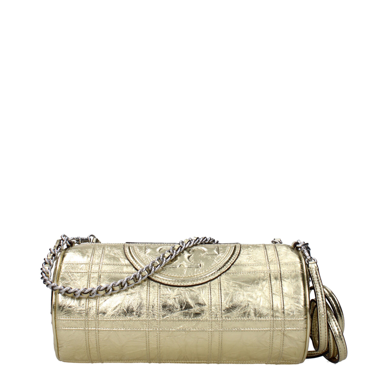 Gold leather shoulder bag-null