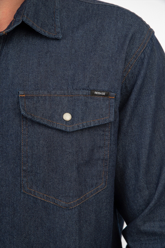 Safari denim shirt with pockets-null