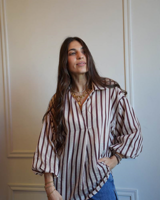 Striped shirt 4927, Beige, medium