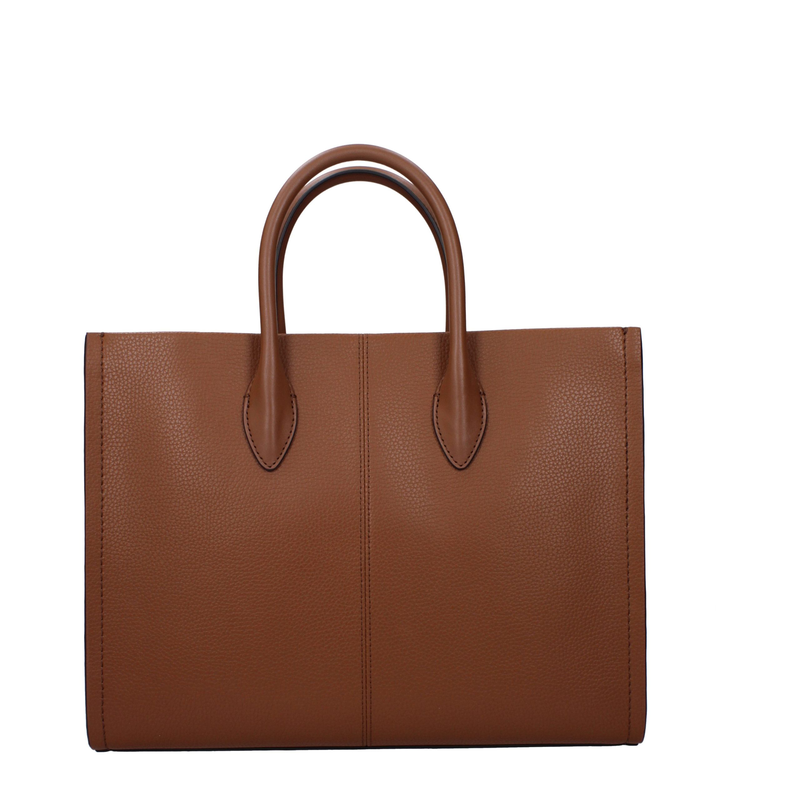 Brown leather handbag-null