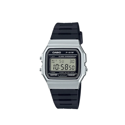 Casio watch classic sports digital black/silver f-91wm-1bdf, Black, medium