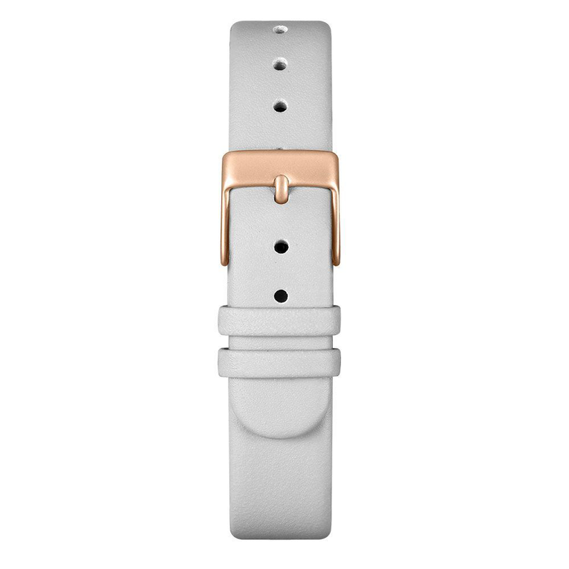 White leather dress watch-null