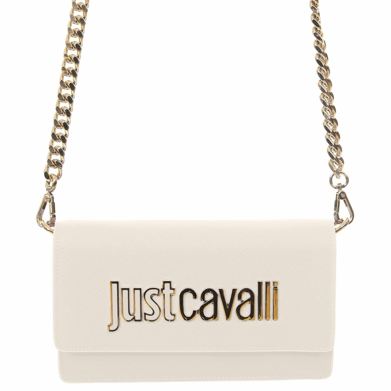Just cavalli logo clutch - cream-null