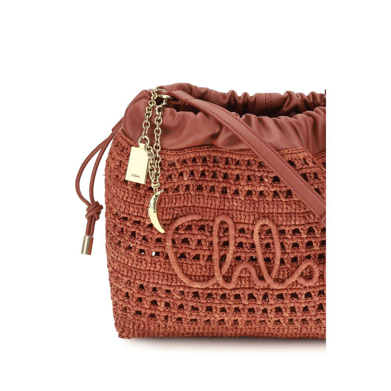 Multicolor raffia shoulder bag-null