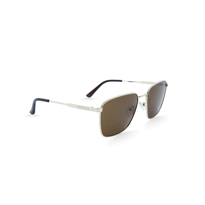 OJO sunglasses square gold frame and temples with polarised brown lenses rx, , medium