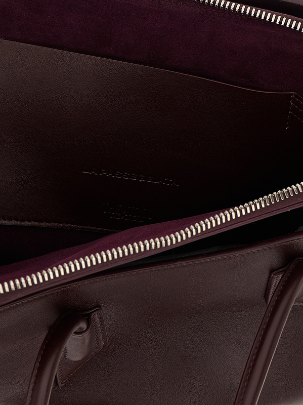 Purple calfskin shoulder bag-null