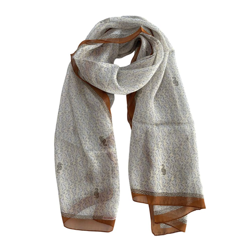 Brown silk women scarf-null