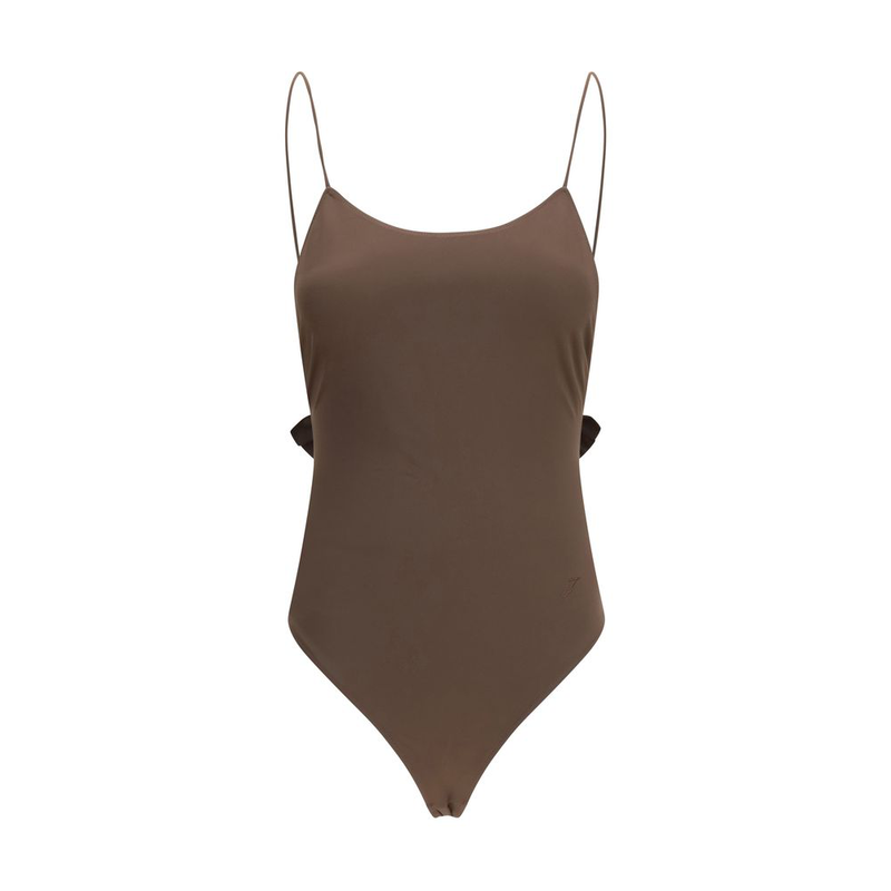 Brown polyamide one-piece swimsuit-null