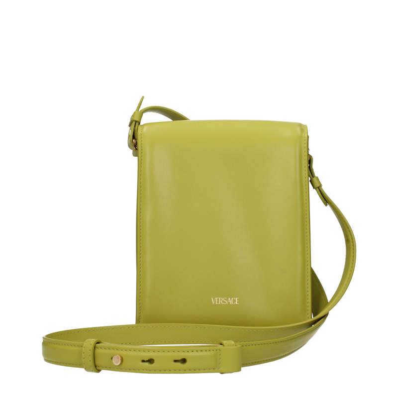 Green leather crossbody bag-null
