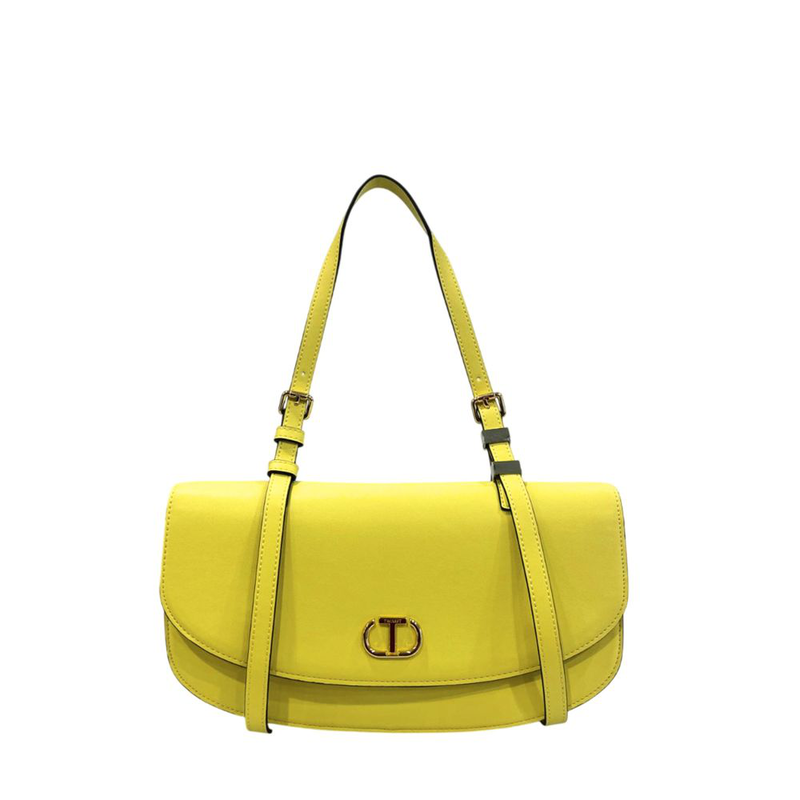 Yellow pu women shoulder bag-null