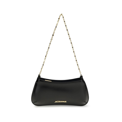 Black calf leather bos taurus shoulder bag, Black, medium