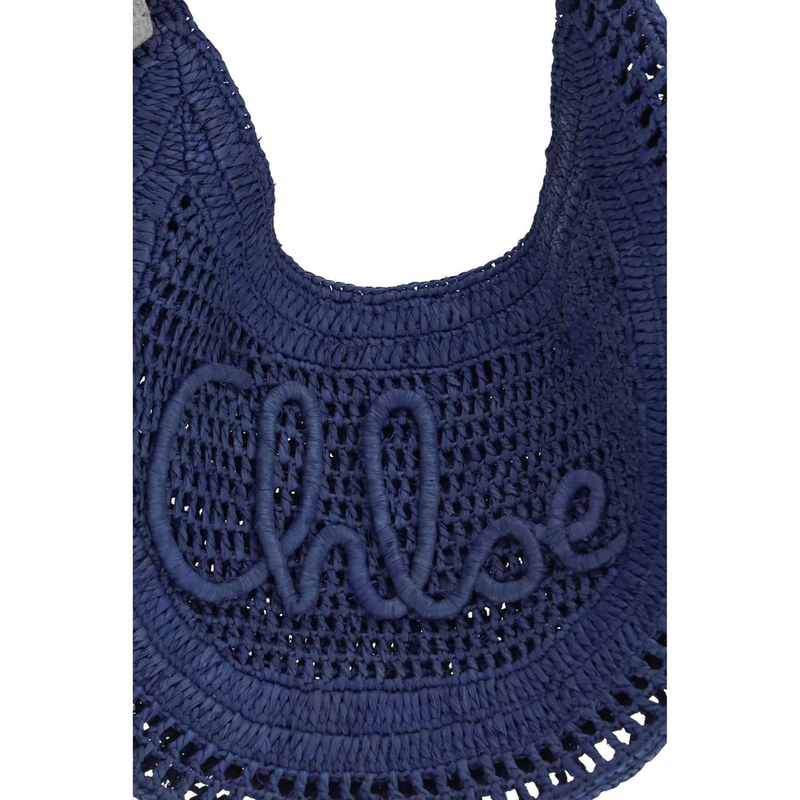 Blue raffia shoulder bag-null