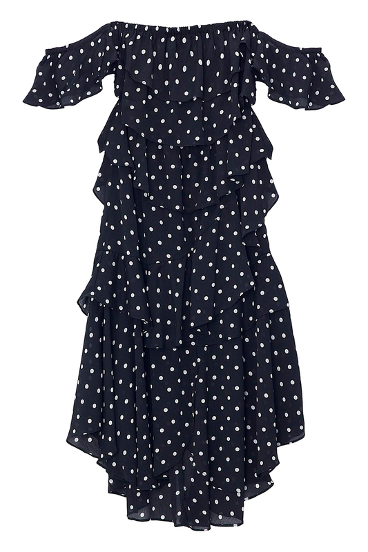 Ruffled polka dot dress-null