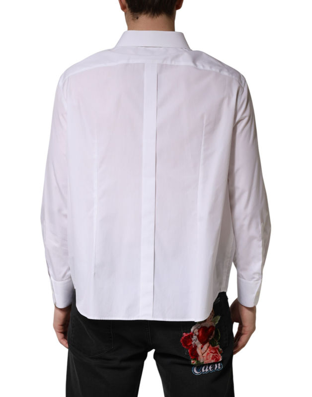 White sartoria cotton collared dress shirt-null