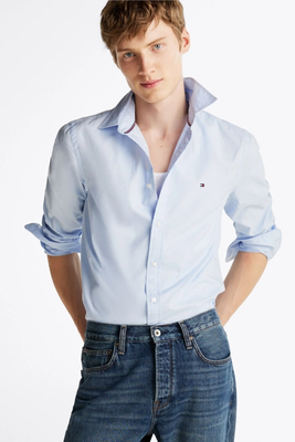 Flex poplin kent collar sf shirt, Baby Blue, medium