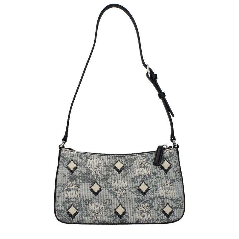 Gray fabric crossbody bag-null