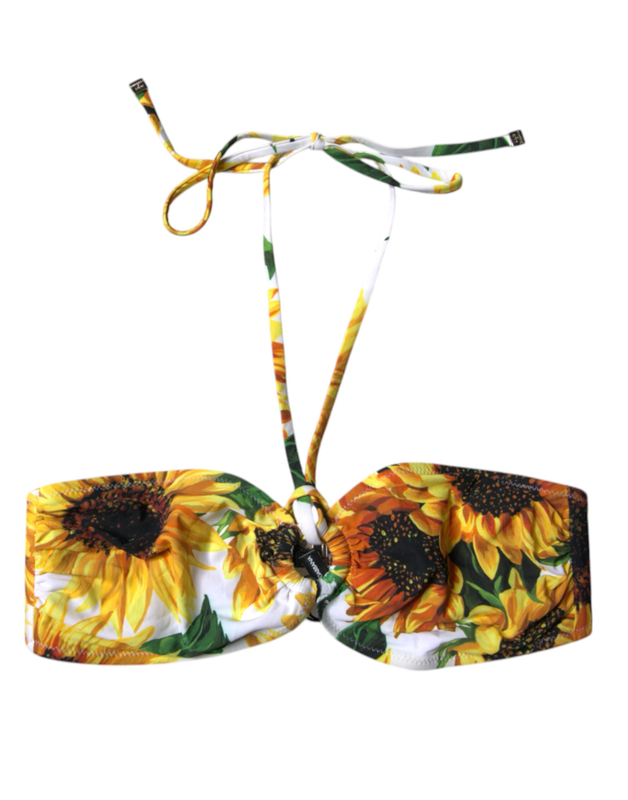 Multicolor floral halter beachwear bikini top swimwear-null