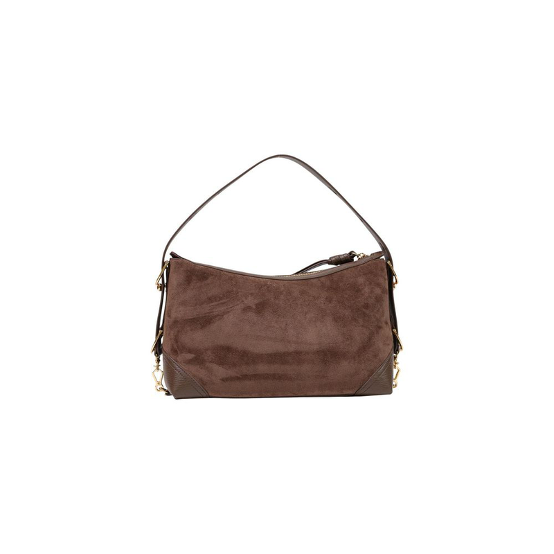 Brown polyester handbag-null