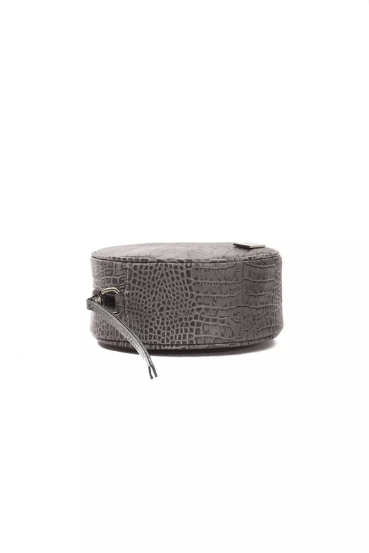 Gray leather women crossbody bag-null