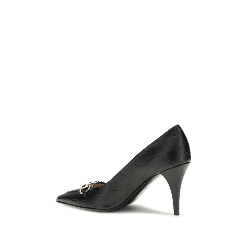 Black calf leather bos taurus mid heel pumps-null