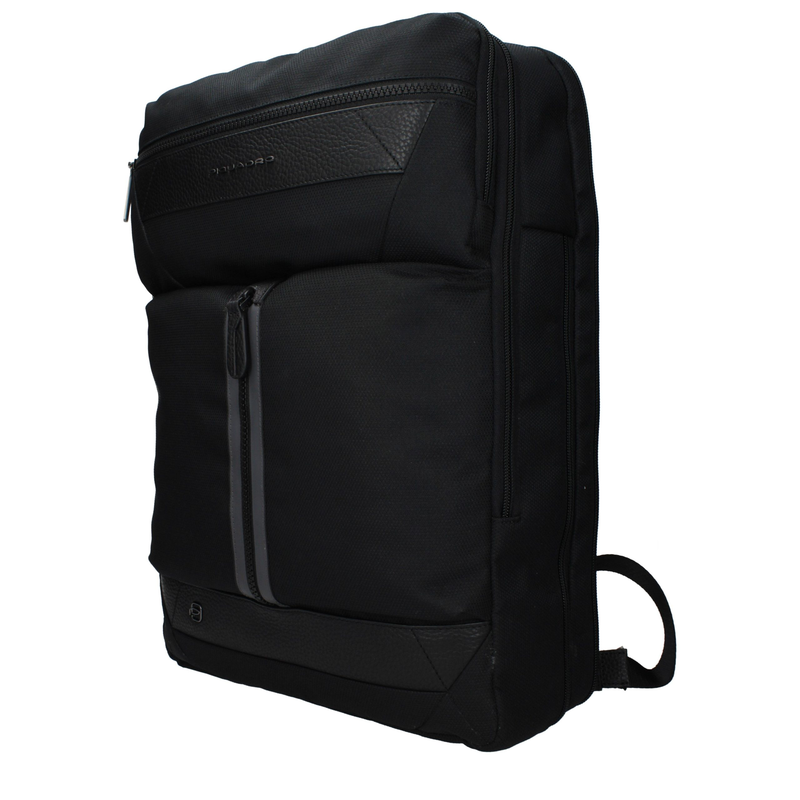 Black fabric backpack-null