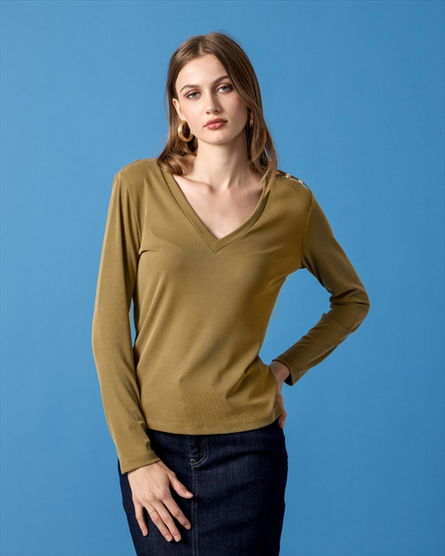 Cupro blouse v neck-null