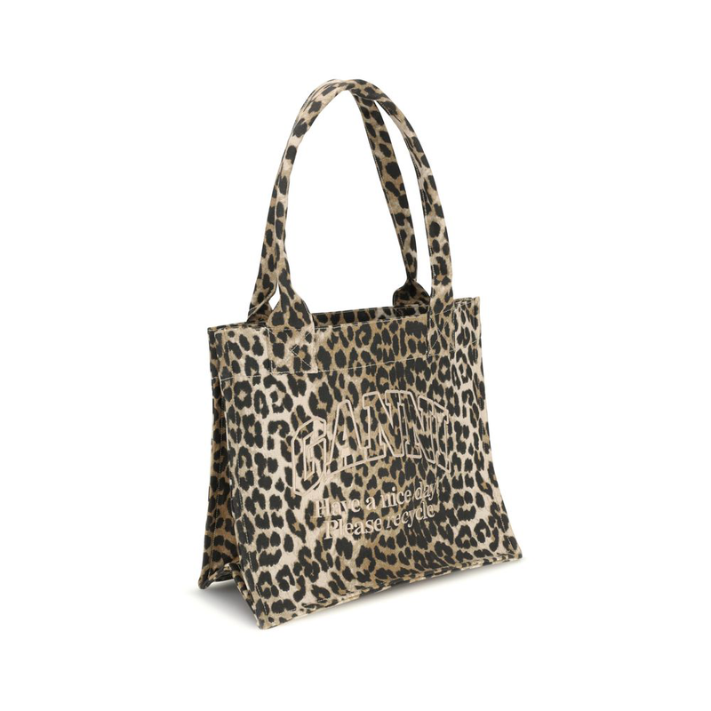 Brown recycled cotton shoulder bag-null