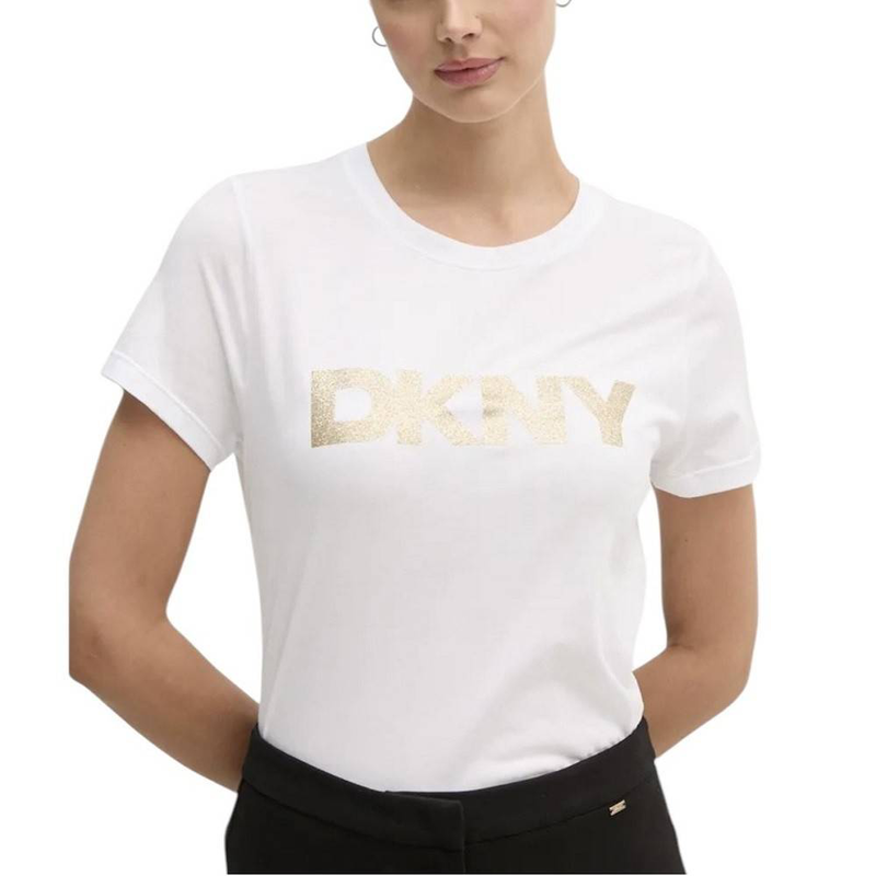 Dkny glitter logo crew neck top-null